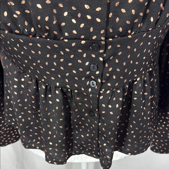 ba&sh Black Top with Gold Dots Size Medium - Picture 4 of 10